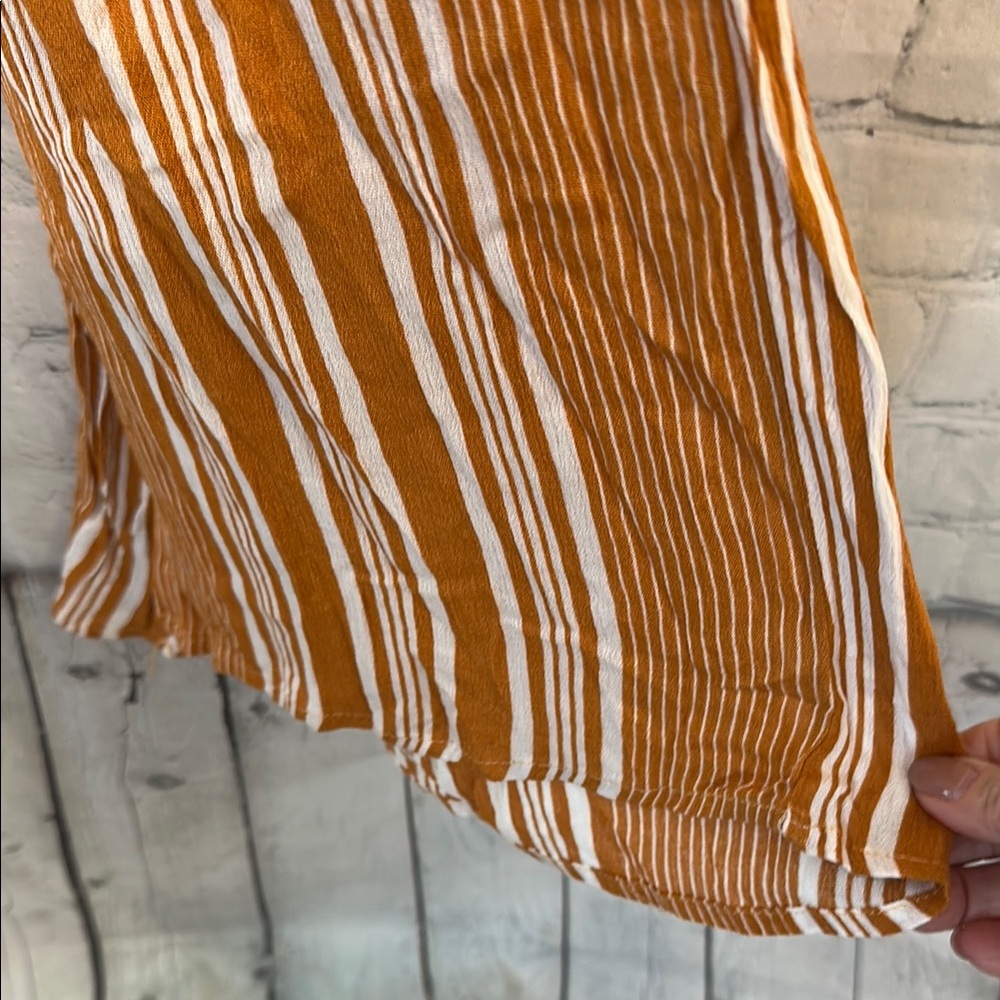 BBJ Striped Mustard and White Wide-Leg Pants - Picture 6 of 9